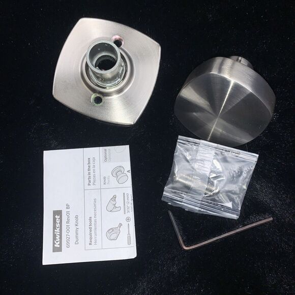 Dummy Door Knob Satin Nickel Non-Turning Interior Push/Pull - Picture 8 of 8